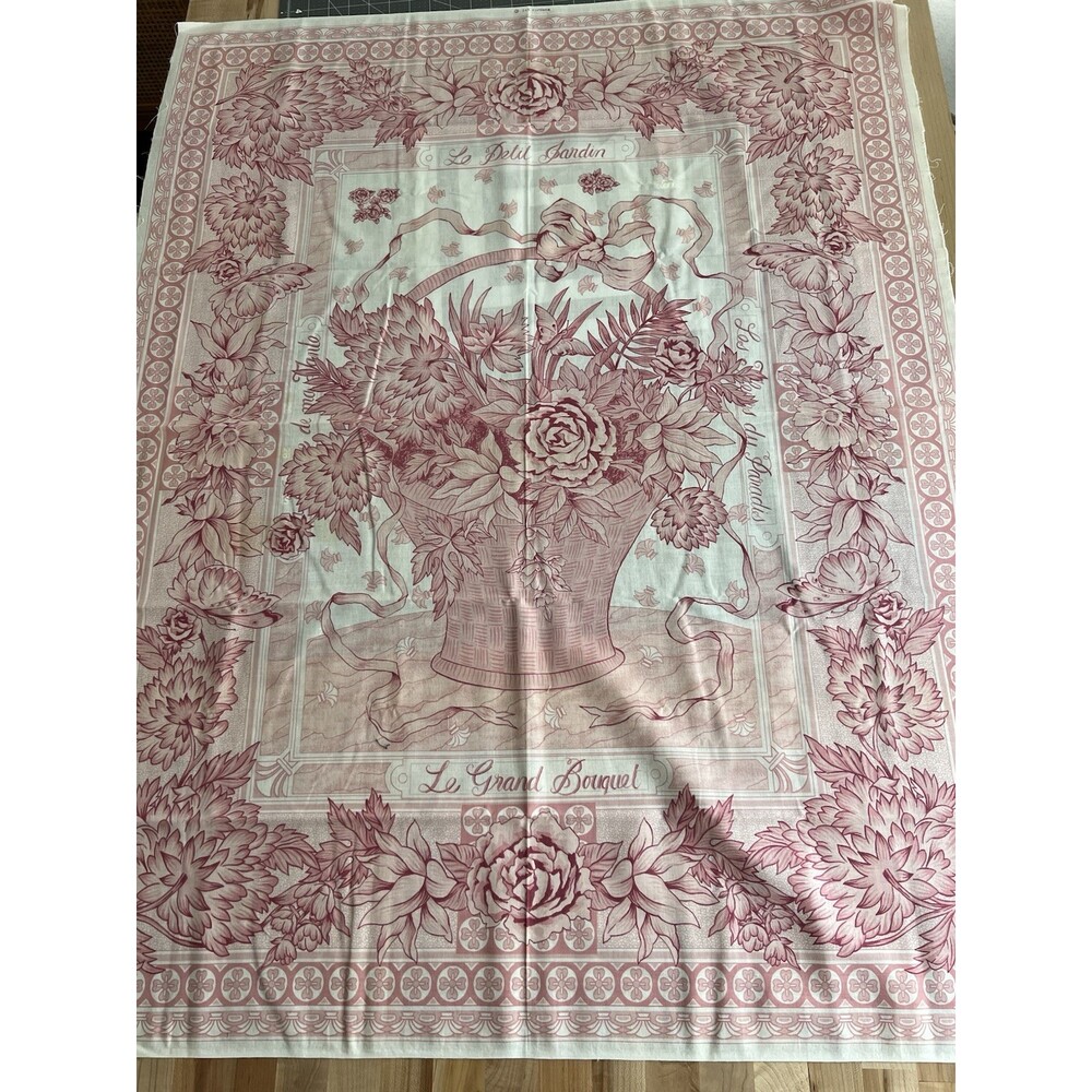 Wamsutta Cotton Fabric Panel French County Petit Jardin Pink Floral - Flaw